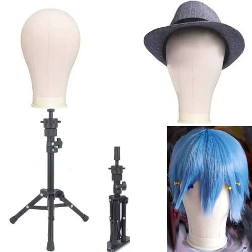 Canvas Block Head Display Styling Manikin Head Wig Stand Tra