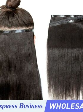 Long PU Weft Yaki Straight Tape In Hair Extensions Human Hai