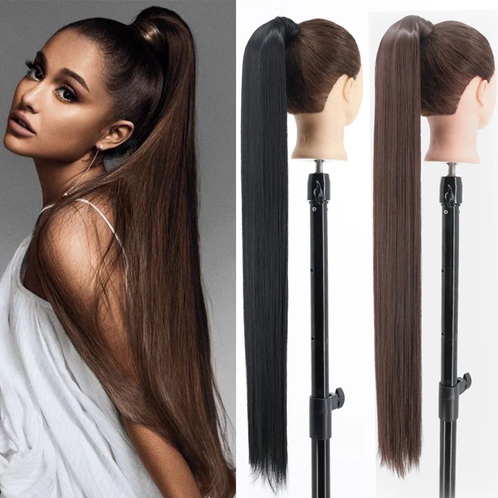 34inches Synthetic Ponytail Hair Extension Clip in Fake Wig