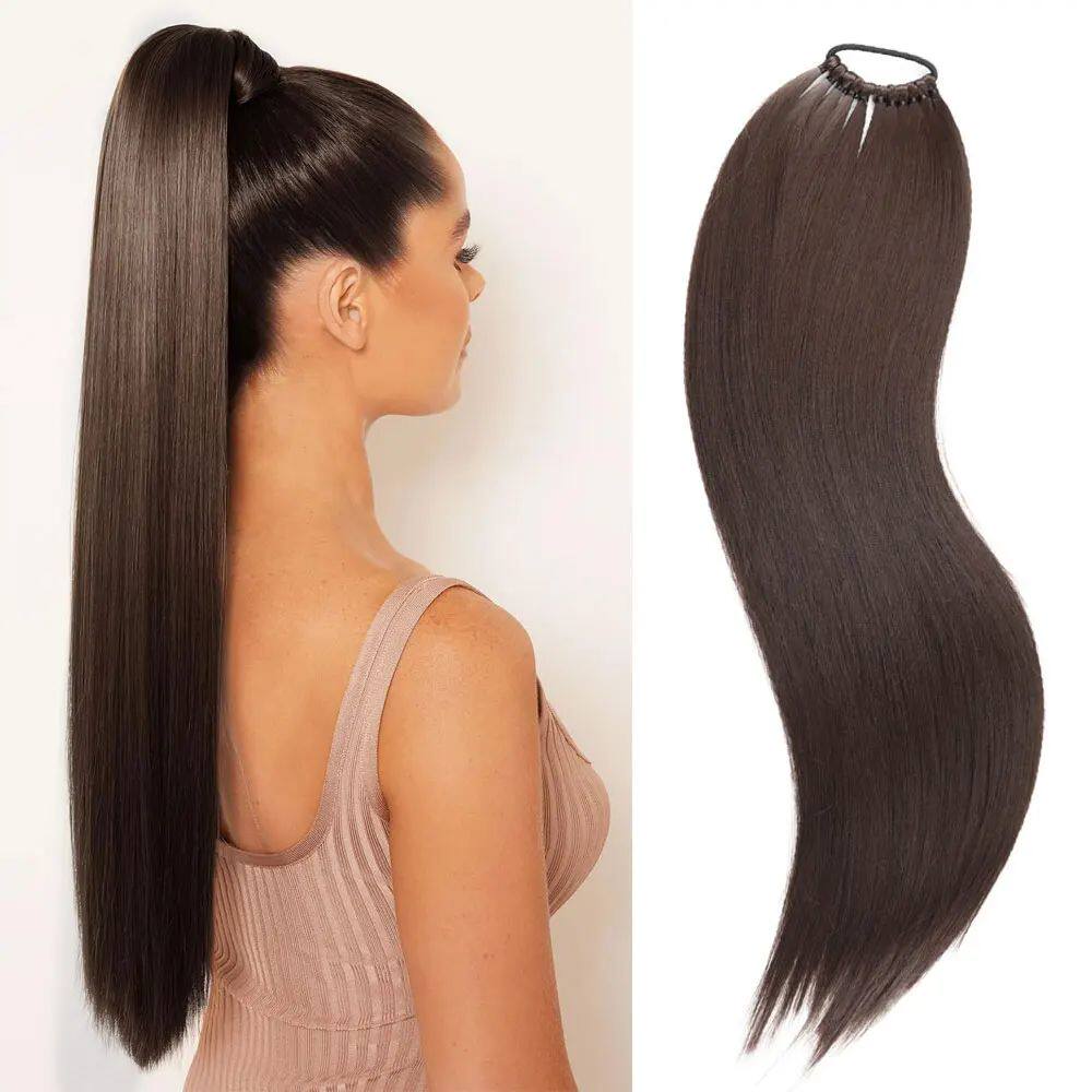 AZQUEEN Synthetic Hair Extensions Long Straight False Horse
