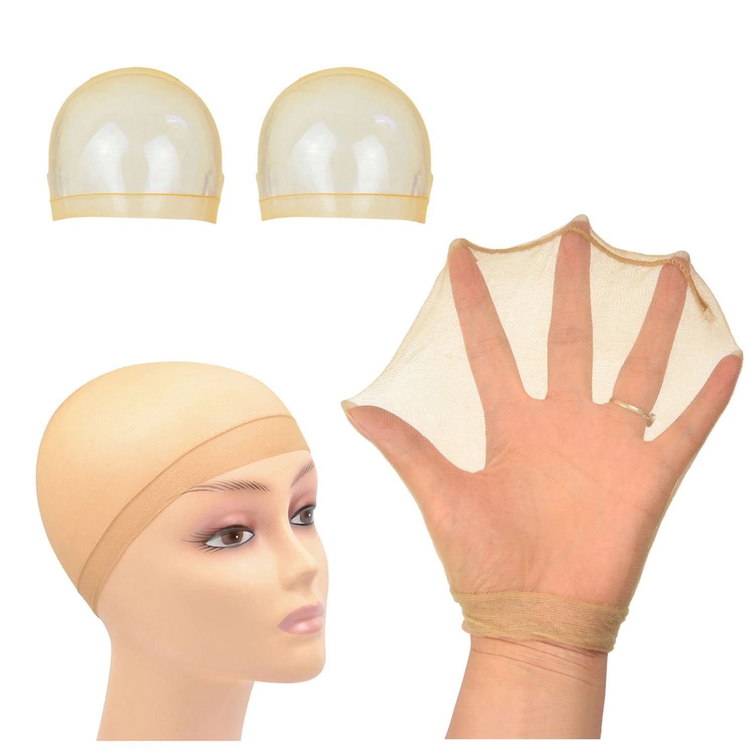 2Pcs HD Stocking Wig Caps Hair Net for Lace Front Wig Stretc