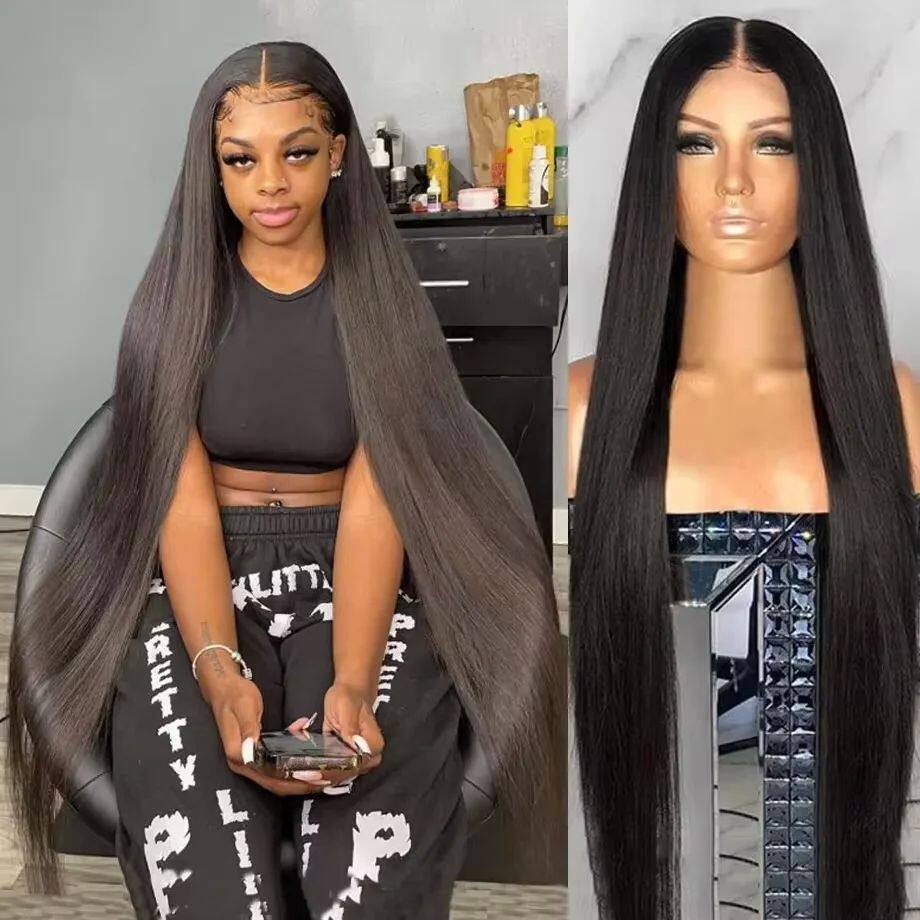 30 40 Inch Straight HD Lace Front Wig Brazilian Cheap Fronta
