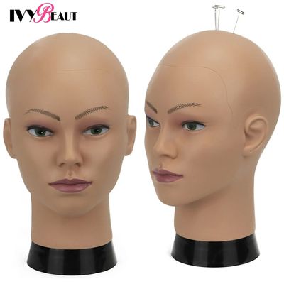 Female Big Size Bald Mannequin Training Head 22inch Without