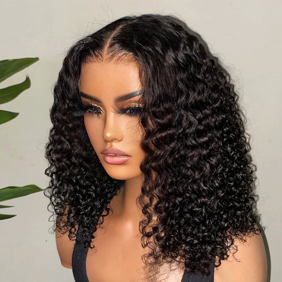 Curly Short Bob 250% HD 13X6 Lace Frontal Human Hair Wigs De