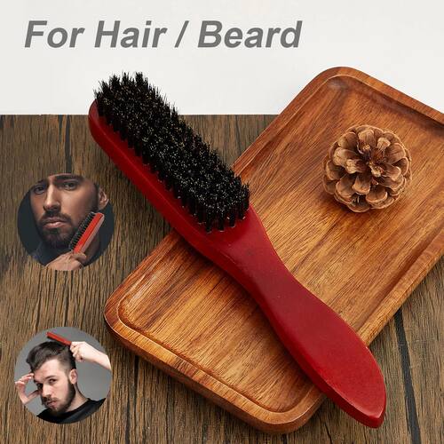 New Arrival Hair Brush Wood Handle Boar Bristle Beard Comb S
