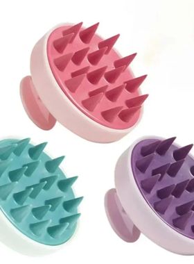 1pc Silicone Shampoo Brush Head Scalp Massage Comb Hair Wash