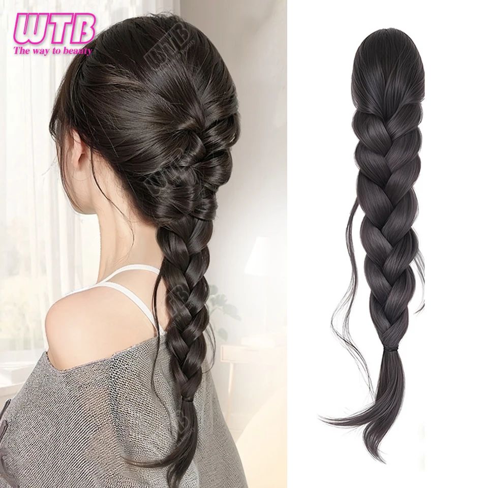 Synthetic wig braid female catch clip ponytail lazy temperam