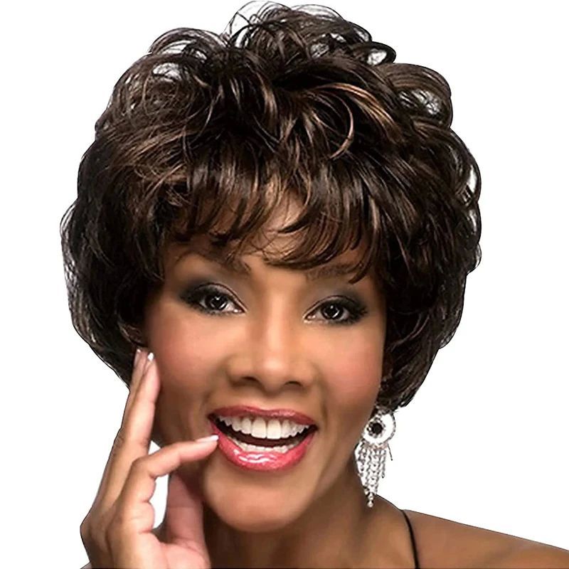 HAIRJOY Ladies Wig Short Fluffy Curly Heat-Resistant Synthet