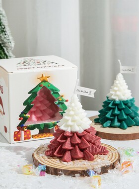 圣诞树香薰蜡烛伴手礼品持久家居生日香氛礼物卧室摆件手工大豆蜡