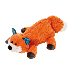 德国NICI笔袋狐狸毛绒笔袋动物笔袋可爱毛绒玩具礼物玩偶文具盒