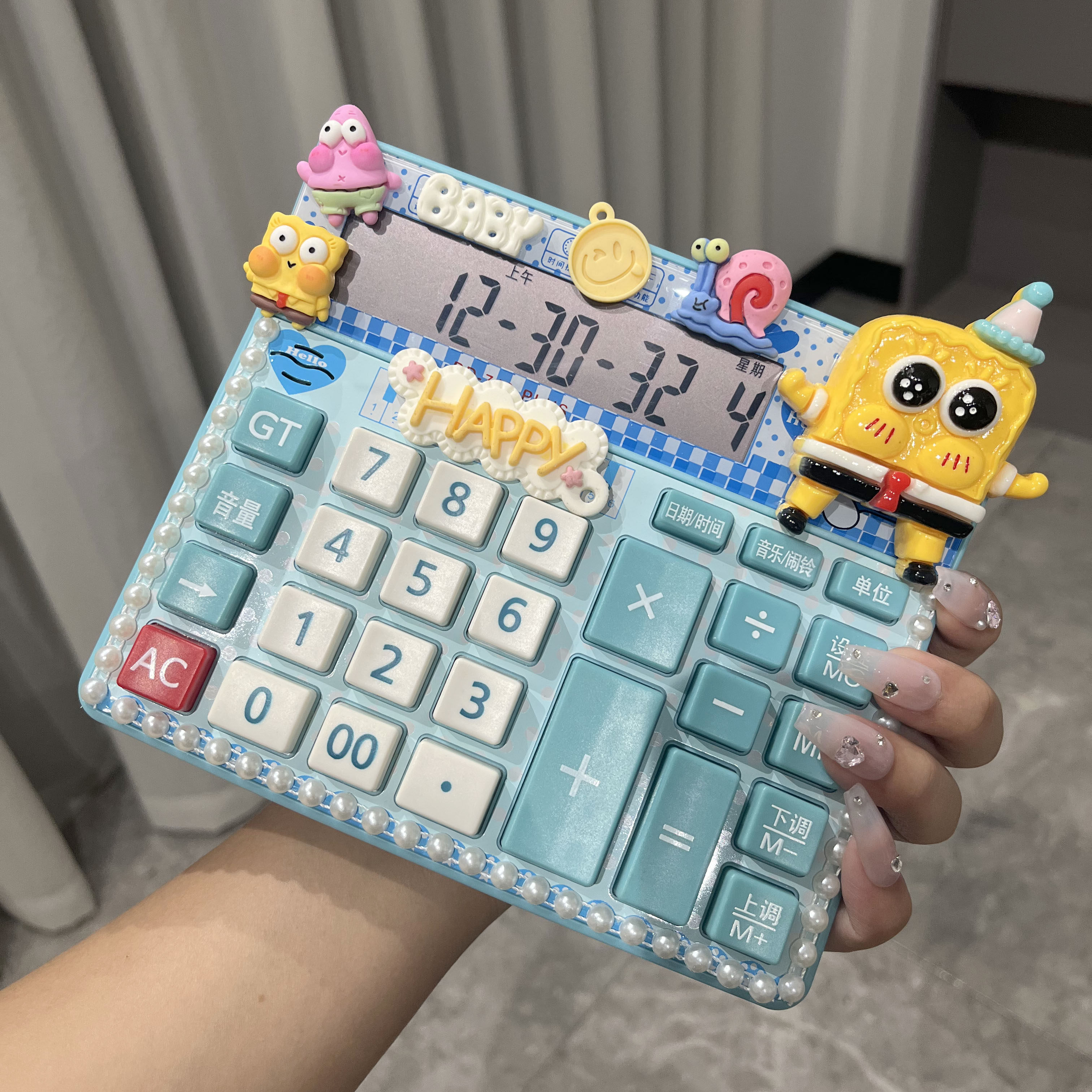 Comem mushuk kalkulyatori konfet rangi katta gubka bob kalkulyatori ovozli jonli kompyuter bepul yetkazib berish