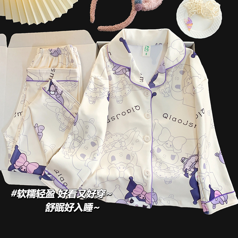 儿童睡衣女童秋冬季加厚保暖德绒2025新款小女孩中大童家居服套装
