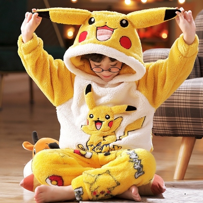 男童睡衣2025新款秋冬中大童法兰绒儿童家居服男孩珊瑚绒冬季套头