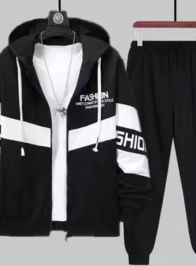 春秋开身卫衣套装男新款潮流初中学生上衣服青少年一套休闲运动服