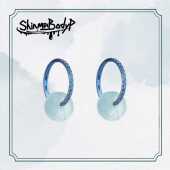 Shinma 耳环耳骨环 国风玉石钛合金镶钻卡扣式 新中式 云水青山