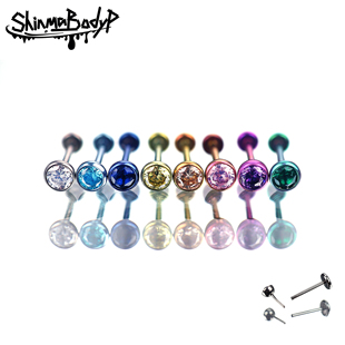 鼻钉唇钉耳钉耳骨钉欧美穿刺饰品 in插杆式 Shinma F136钛合金push