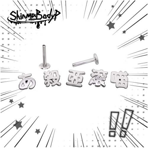 Shinma钛钢金属内牙文字耳钉