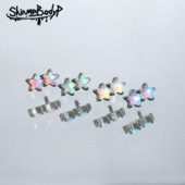 Shinma 136钛合金双星澳宝唇钉耳钉耳骨钉亮晶晶梦幻甜美小众