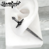 Shinma 超帅螺纹耳钉耳饰 钛钢宝剑匕首雕刻暗黑土酷亚比中性男士