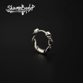 shinma 钛钢复古朋克麻花锁链藤蔓耳环耳钉耳饰欧美简约港风耳环