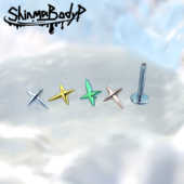 Shinma 136钛合金十字星星精致简约改色百搭可爱耳钉唇钉耳骨钉