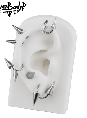 Shinma 钛钢S型唇钉耳钉唇环恶魔尖锥铆钉系列 金属朋克穿刺耳饰