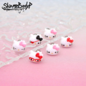 Shinma钛钢耳针白色猫猫头KT小猫个性 甜酷耳钉耳骨钉辣妹耳饰