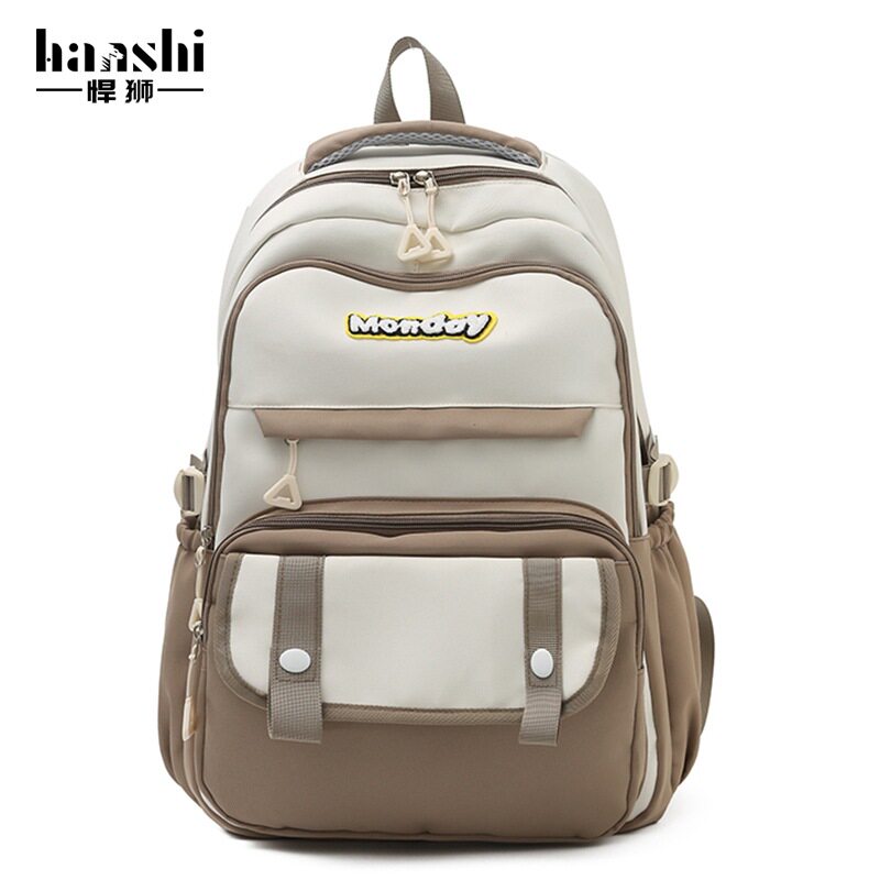 新款时尚轻便男士双肩包高级感大容量休闲旅行女背包潮大学生书包