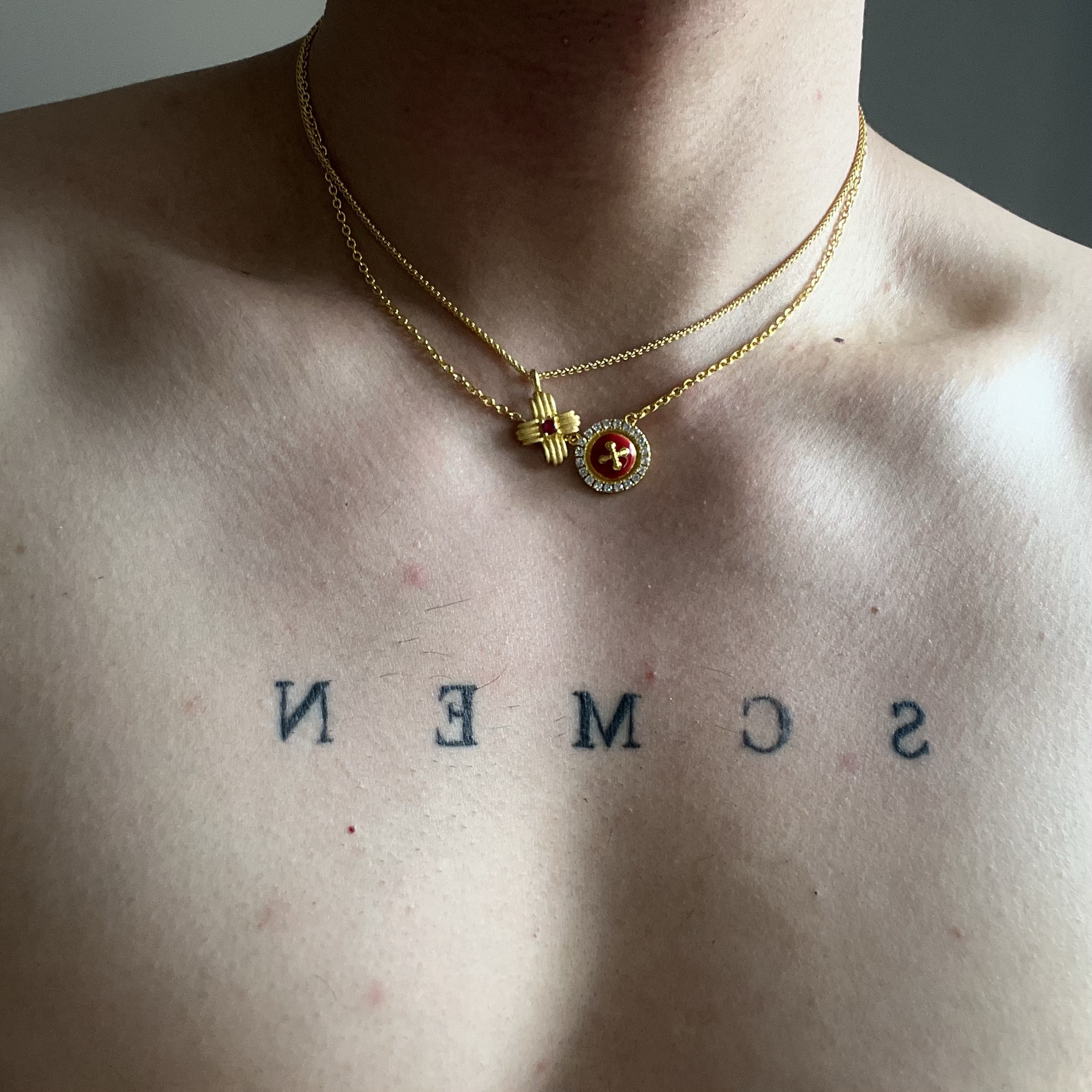 SCMEN碎花18K金优雅少女饰品项链