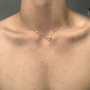 锁骨链钛钢纸飞机不掉色项链男简约小众质感项链女 SCMEN短款