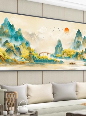 万里江山新品十字绣2025年新款高端客厅高级感风景山水画手工刺绣