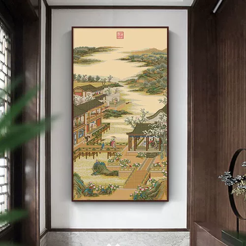 Юнчжэн декабрь февраль 2026 г. Новая вышивка нитками ручной работы Запретный город Пейзажи династии Цин Традиционные китайские картины Известные картины Вертикальная вышивка