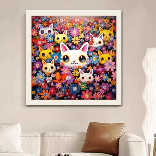 皇室蒙娜丽莎雏菊猫咪十字绣