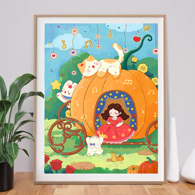 皇室蒙娜丽莎南瓜车新品十字绣