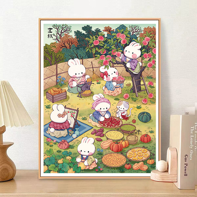 皇室蒙娜丽莎新品立秋兔十字绣