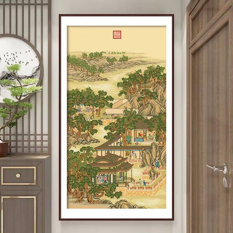 雍正十二月十一月十字绣2023新款风景故宫竖版传世名画绣线手工绣属于什么档次？