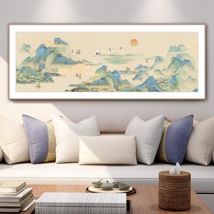千里江山图十字绣2025新款大幅客厅高级卧室风景山水国画手工刺绣