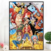 海贼王草帽团全家福新品 十字绣2025新款 线绣客厅小件卧室玄关刺绣