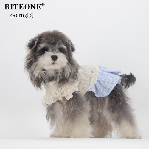 BITEONE【晚风鸢尾】猫咪狗狗衣服2026年新款法式碎花裙