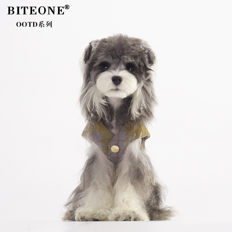 BITEONE【挪威森林】猫咪狗狗秋冬衣服复古老钱风马甲人宠外出