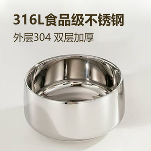 316食品级不锈钢猫碗小狗狗碗304食盆猫咪饭盆防打翻饭碗宠物用品