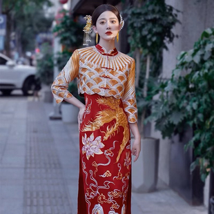 出租赁秀禾服旗袍2025年新款中式新娘结婚礼服龙凤褂秀禾明星同款