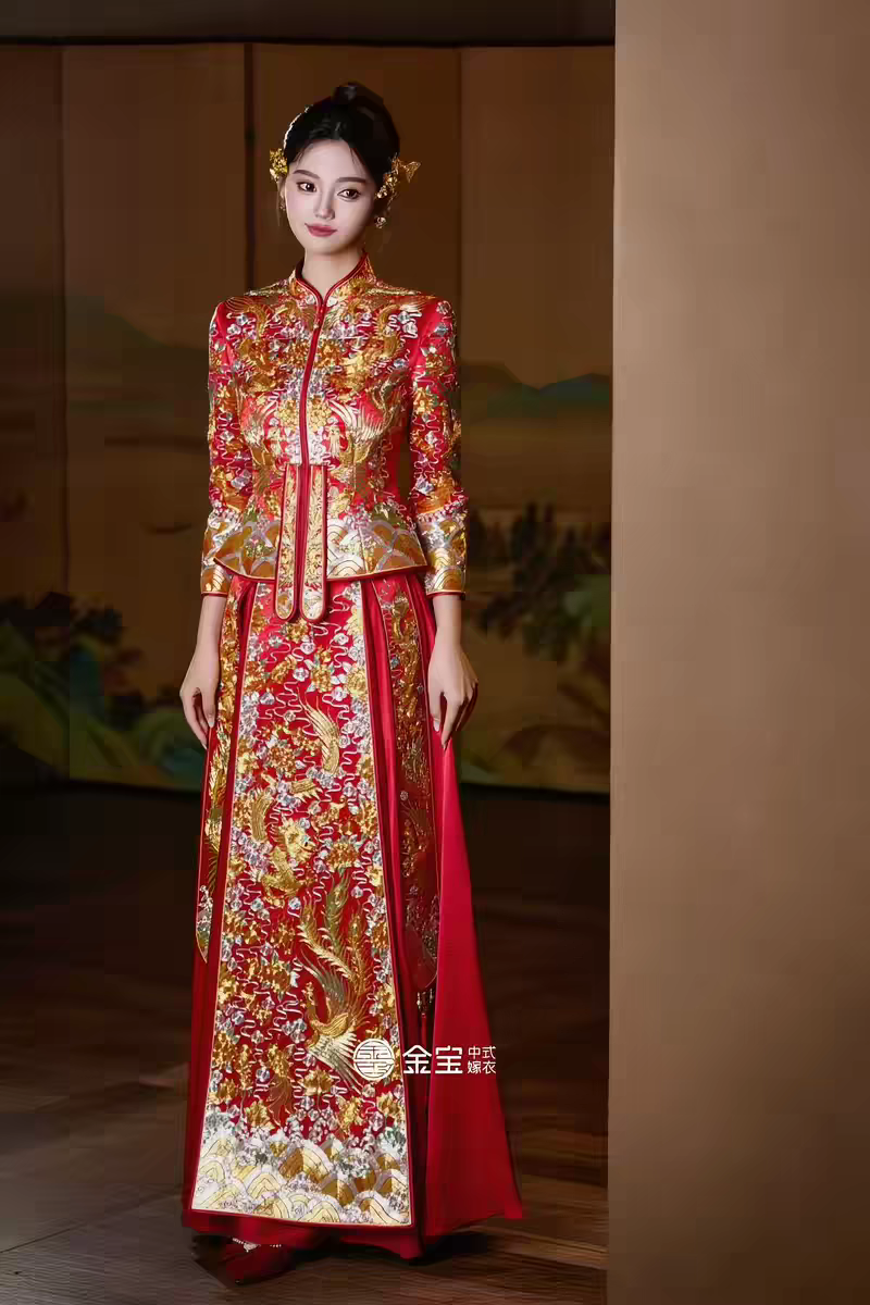 出租金宝手绣龙凤褂秀禾服新娘2026年新款中式结婚礼服高端刺绣