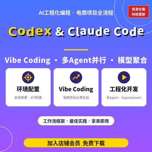 codex claude code电商项目vibe coding多agent工程化编程api配置