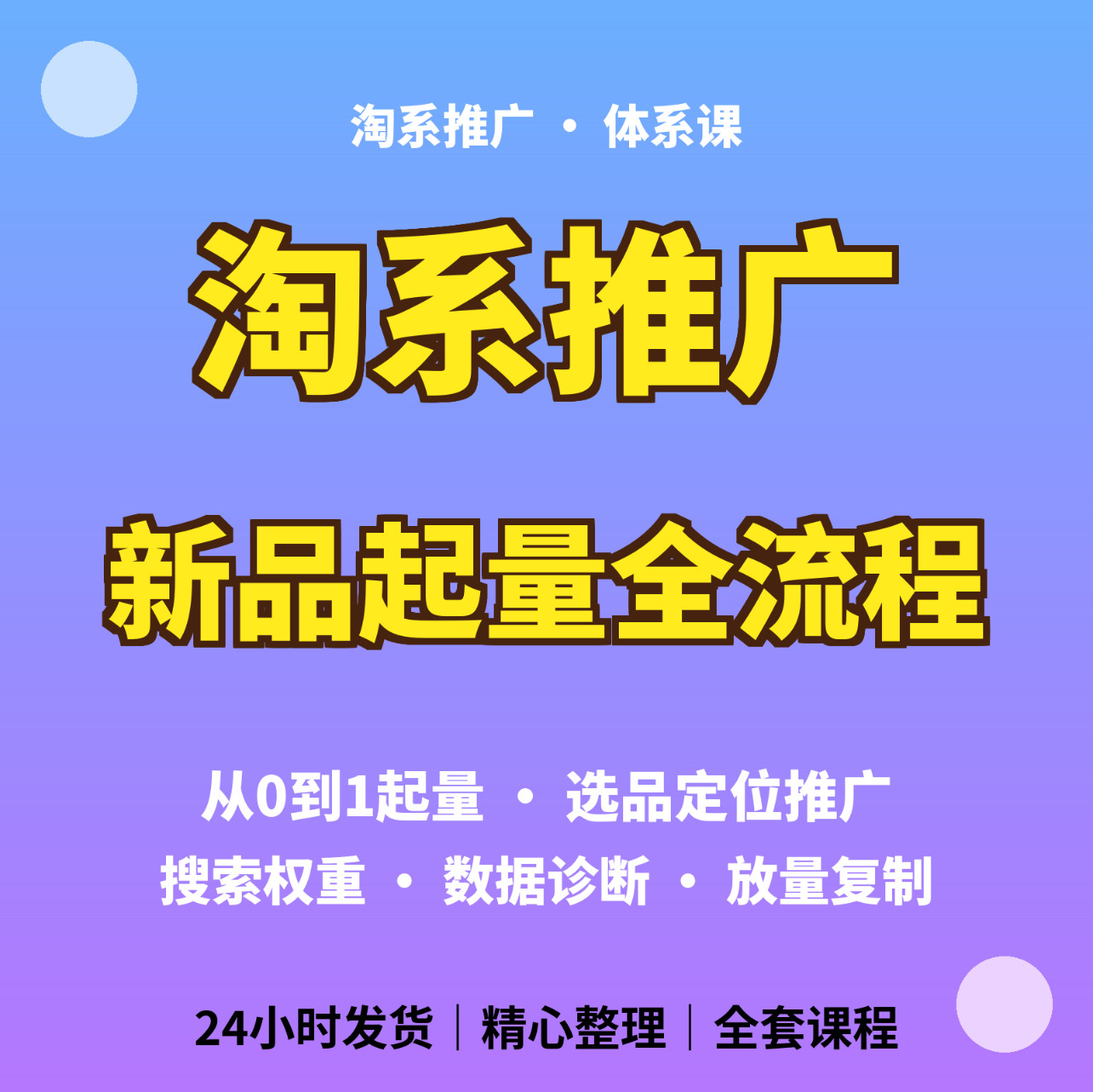 淘系推广体系课淘宝新品起量店铺推广运营思路全流程学习资料