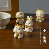 天然象牙果可爱十二生肖创意摆件鼠牛虎兔龙蛇马羊猴鸡狗猪手把件
