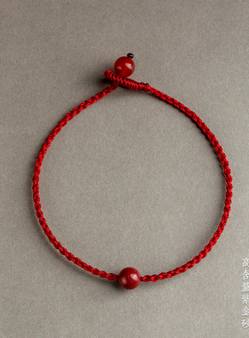 朱砂红绳手链本命年手链女款