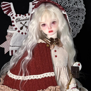 现货可贝贝bjd娃娃假发3分4分6分白色水波纹空气齐刘海sd毛坯发