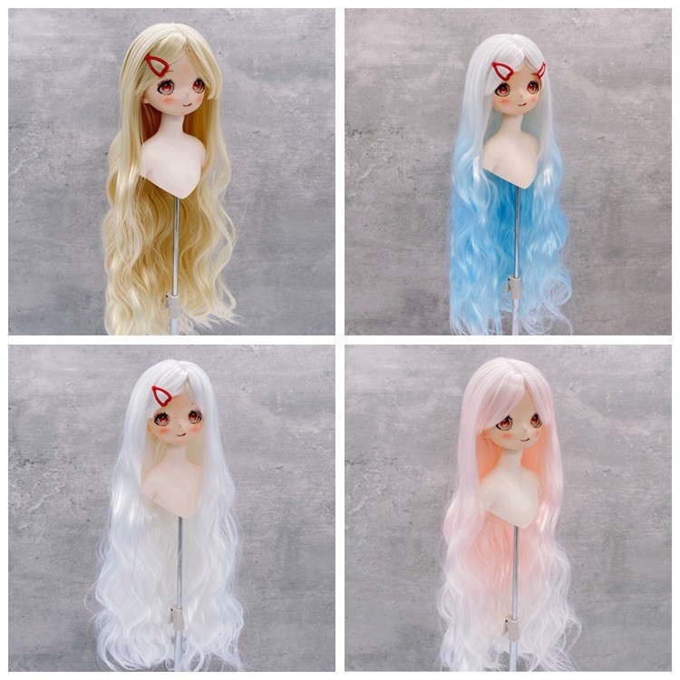 现货bjd娃娃渐变复古卷长发