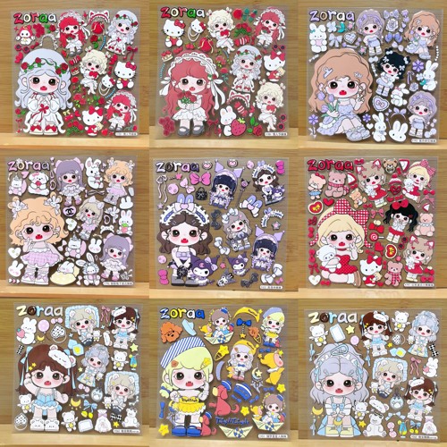 【4月14日新品】diy手账贴纸卡通平板浮雕手机壳贴纸 一张 手慢无